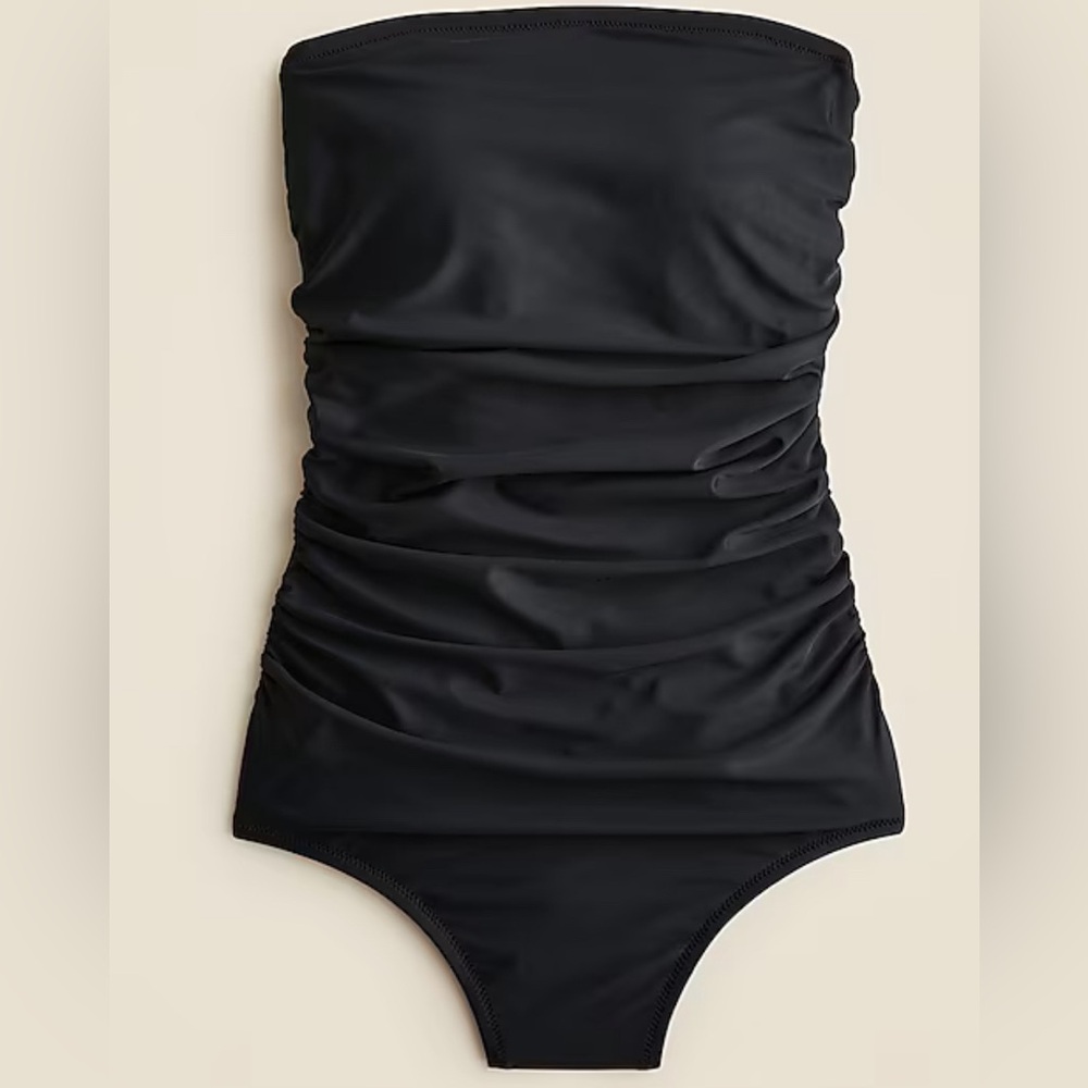 Ruched Bandeau One Piece Swimsuit by J.Crew;